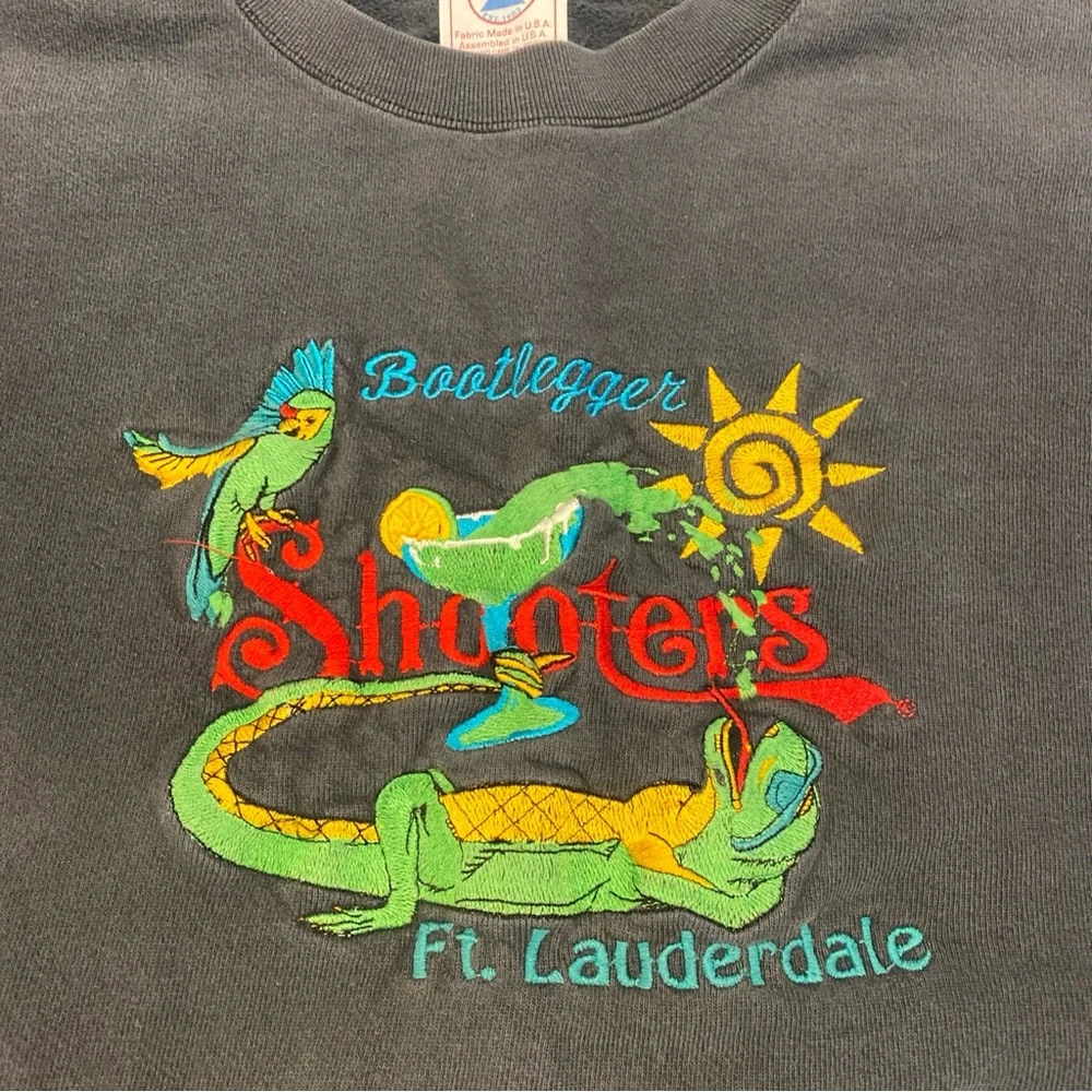 Vintage Fort Lauderdale Crew Neck Sweatshirt Size XL Black Delta Tag Bootlegger